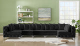 Tremblay Velvet Modular Sectional Sofa - Stylish Deep Button Tufting & Gold Chrome Legs Included