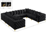 Tremblay Velvet Modular Sectional Sofa - Stylish Deep Button Tufting & Gold Chrome Legs Included