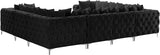 Tremblay Velvet Modular Sectional Sofa - Stylish Deep Button Tufting & Gold Chrome Legs Included