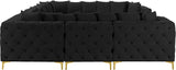 Tremblay Velvet Modular Sectional Sofa - Stylish Deep Button Tufting & Gold Chrome Legs Included