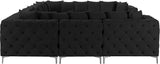 Tremblay Velvet Modular Sectional Sofa - Stylish Deep Button Tufting & Gold Chrome Legs Included