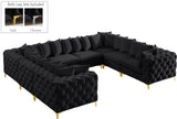 Tremblay Velvet Modular Sectional Sofa - Stylish Deep Button Tufting & Gold Chrome Legs Included