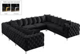 Tremblay Velvet Modular Sectional Sofa - Stylish Deep Button Tufting & Gold Chrome Legs Included