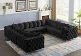 Tremblay Velvet Modular Sectional Sofa - Stylish Deep Button Tufting & Gold Chrome Legs Included