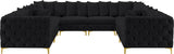 Tremblay Velvet Modular Sectional Sofa - Stylish Deep Button Tufting & Gold Chrome Legs Included