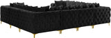 Tremblay Velvet Modular Sectional Sofa - Stylish Deep Button Tufting & Gold Chrome Legs Included