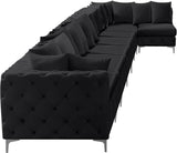 Tremblay Velvet Modular Sectional Sofa - Stylish Deep Button Tufting & Gold Chrome Legs Included