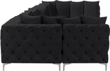 Tremblay Velvet Modular Sectional Sofa - Stylish Deep Button Tufting & Gold Chrome Legs Included