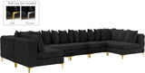 Tremblay Velvet Modular Sectional Sofa - Stylish Deep Button Tufting & Gold Chrome Legs Included
