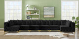 Tremblay Velvet Modular Sectional Sofa - Stylish Deep Button Tufting & Gold Chrome Legs Included