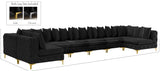Tremblay Velvet Modular Sectional Sofa - Stylish Deep Button Tufting & Gold Chrome Legs Included