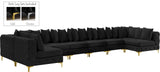 Tremblay Velvet Modular Sectional Sofa - Stylish Deep Button Tufting & Gold Chrome Legs Included