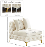 Tremblay Contemporary Armless Chair with Deep Button Tufting and Stylish Modular Gold & Chrome Legs