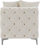 Tremblay Contemporary Armless Chair with Deep Button Tufting and Stylish Modular Gold & Chrome Legs