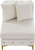 Tremblay Contemporary Armless Chair with Deep Button Tufting and Stylish Modular Gold & Chrome Legs
