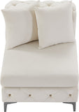 Tremblay Contemporary Armless Chair with Deep Button Tufting and Stylish Modular Gold & Chrome Legs