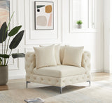 Tremblay Contemporary Corner Chair with Deep Button Tufting and Modular Design for Modern Spaces