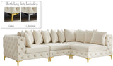 Tremblay Velvet Modular Sectional Sofa with Deep Button Tufting and Stylish Gold & Chrome Legs