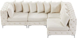 Tremblay Velvet Modular Sectional Sofa with Deep Button Tufting and Stylish Gold & Chrome Legs