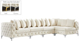 Tremblay Velvet Modular Sectional Sofa with Deep Button Tufting and Stylish Gold & Chrome Legs
