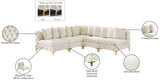 Tremblay Velvet Modular Sectional Sofa with Deep Button Tufting and Stylish Gold & Chrome Legs
