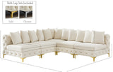 Tremblay Velvet Modular Sectional Sofa with Deep Button Tufting and Stylish Gold & Chrome Legs