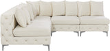 Tremblay Velvet Modular Sectional Sofa with Deep Button Tufting and Stylish Gold & Chrome Legs
