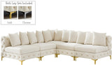 Tremblay Velvet Modular Sectional Sofa with Deep Button Tufting and Stylish Gold & Chrome Legs