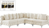 Tremblay Velvet Modular Sectional Sofa with Deep Button Tufting and Stylish Gold & Chrome Legs
