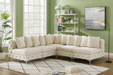Tremblay Velvet Modular Sectional Sofa with Deep Button Tufting and Stylish Gold & Chrome Legs