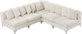 Tremblay Velvet Modular Sectional Sofa with Deep Button Tufting and Stylish Gold & Chrome Legs