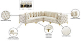 Tremblay Velvet Modular Sectional Sofa with Deep Button Tufting and Stylish Gold & Chrome Legs