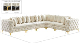 Tremblay Velvet Modular Sectional Sofa with Deep Button Tufting and Stylish Gold & Chrome Legs