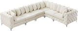 Tremblay Velvet Modular Sectional Sofa with Deep Button Tufting and Stylish Gold & Chrome Legs