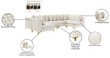 Tremblay Velvet Modular Sectional Sofa with Deep Button Tufting and Stylish Gold & Chrome Legs