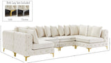 Tremblay Velvet Modular Sectional Sofa with Deep Button Tufting and Stylish Gold & Chrome Legs