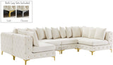 Tremblay Velvet Modular Sectional Sofa with Deep Button Tufting and Stylish Gold & Chrome Legs
