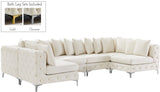 Tremblay Velvet Modular Sectional Sofa with Deep Button Tufting and Stylish Gold & Chrome Legs