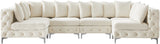 Tremblay Velvet Modular Sectional Sofa with Deep Button Tufting and Stylish Gold & Chrome Legs
