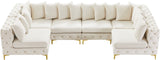 Tremblay Velvet Modular Sectional Sofa with Deep Button Tufting and Stylish Gold & Chrome Legs