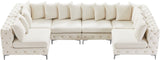 Tremblay Velvet Modular Sectional Sofa with Deep Button Tufting and Stylish Gold & Chrome Legs