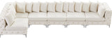 Tremblay Velvet Modular Sectional Sofa with Deep Button Tufting and Stylish Gold & Chrome Legs
