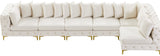 Tremblay Velvet Modular Sectional Sofa with Deep Button Tufting and Stylish Gold & Chrome Legs