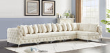 Tremblay Velvet Modular Sectional Sofa with Deep Button Tufting and Stylish Gold & Chrome Legs