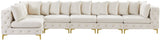 Tremblay Velvet Modular Sectional Sofa with Deep Button Tufting and Stylish Gold & Chrome Legs