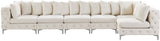 Tremblay Velvet Modular Sectional Sofa with Deep Button Tufting and Stylish Gold & Chrome Legs