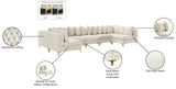 Tremblay Velvet Modular Sectional Sofa with Deep Button Tufting and Stylish Gold & Chrome Legs