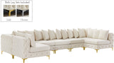 Tremblay Velvet Modular Sectional Sofa with Deep Button Tufting and Stylish Gold & Chrome Legs