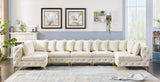 Tremblay Velvet Modular Sectional Sofa with Deep Button Tufting and Stylish Gold & Chrome Legs