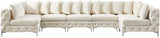 Tremblay Velvet Modular Sectional Sofa with Deep Button Tufting and Stylish Gold & Chrome Legs